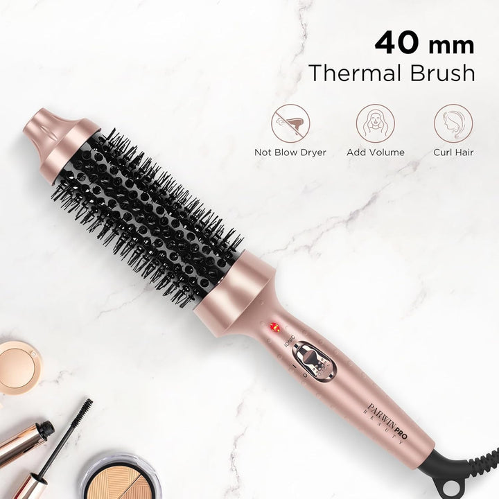 PARWIN PRO BEAUTY Thermal Brush Lockenbürste 40mm mit Heizung Keramik Turmalin Glätteisen Lockenstab