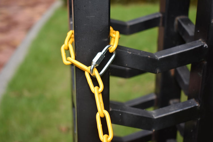 Absperrkette Schwarz-Gelb Kette 10M - Warnkette 4mm mit 2 Verbindungsschnalle - Baustellensicherheit