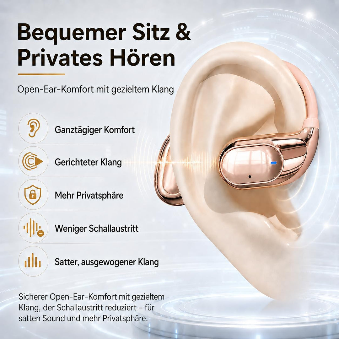 Bluetooth Kopfhörer 6.0 Kabellos, Sport Ohrhörer mit Ohrbügel, 50 Std. Spielzeit, LED Display Ladeca