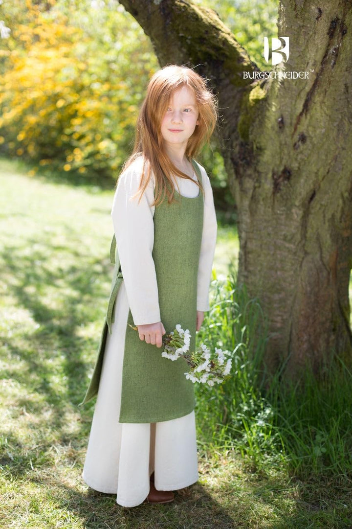 Burgschneider - Kinderüberkleid Ylva - Lind - Kleidung für Larp, Mittelalter, Cosplay und Fantasy Li