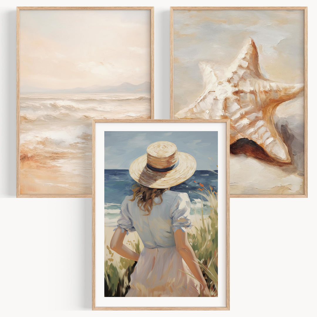 OHBIMBA® Sets Von 3 Poster & Kunstdrucke Mit Rahmen - Zimmer Deko Und Wanddeko Wohnzimmer - Deko Woh