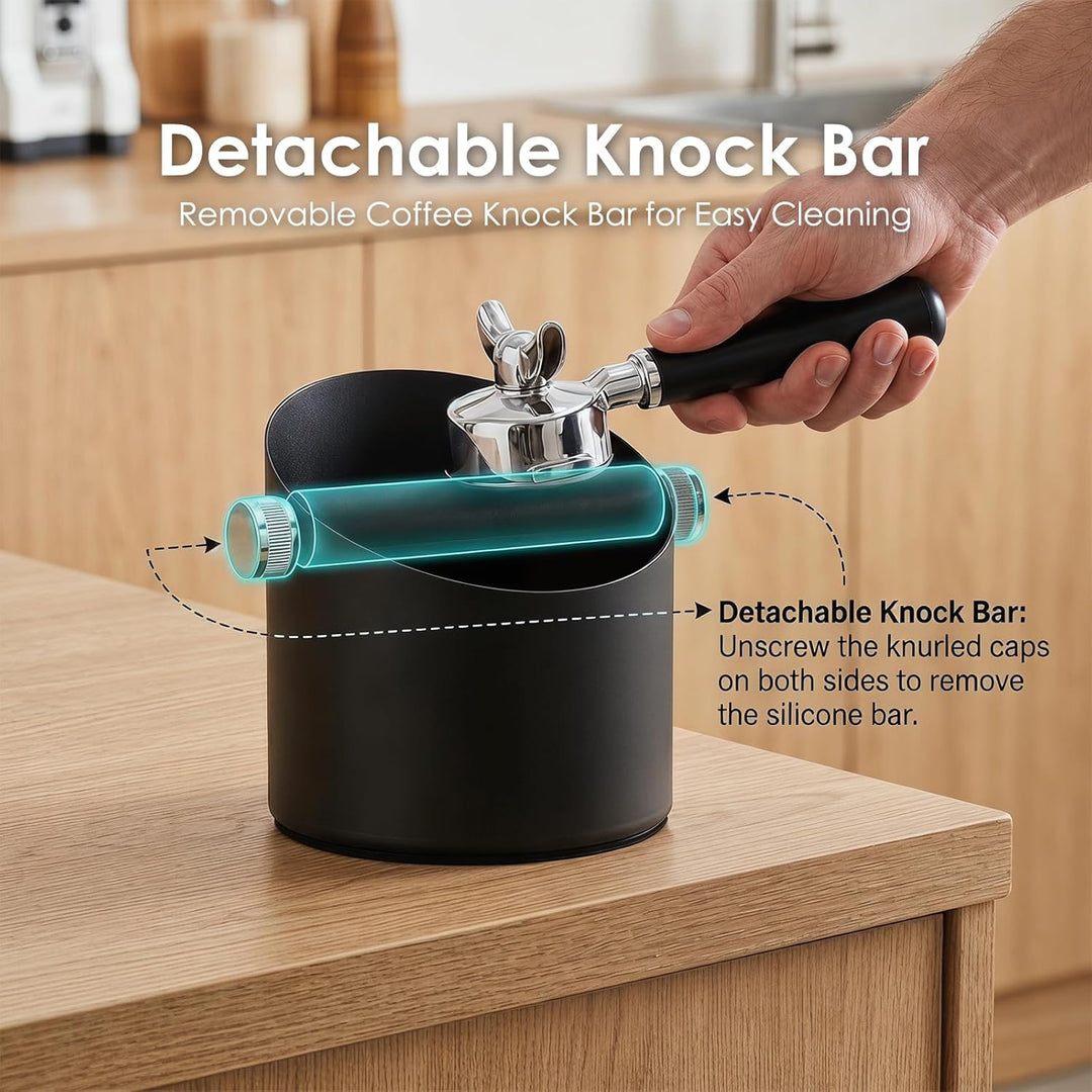 Ideal Swan Abklopfbehälter für Siebträger, Espresso Abklopfbehälter Kaffeesatz, Edelstahl Knock Box,