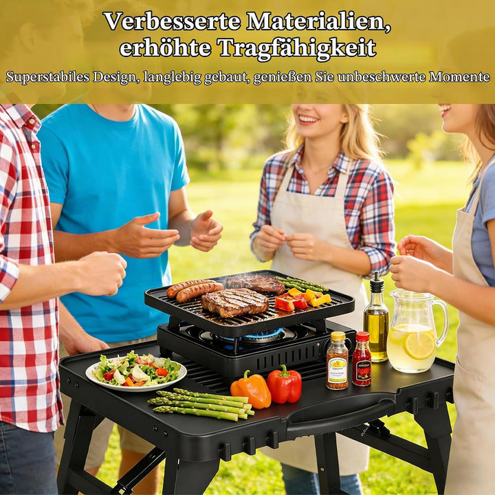 GFTIME Tragbarer Grillwagen für Enders Urban, Weber Q100/Q200/Q300, Ninja Woodfire, Burnhard Wayne –