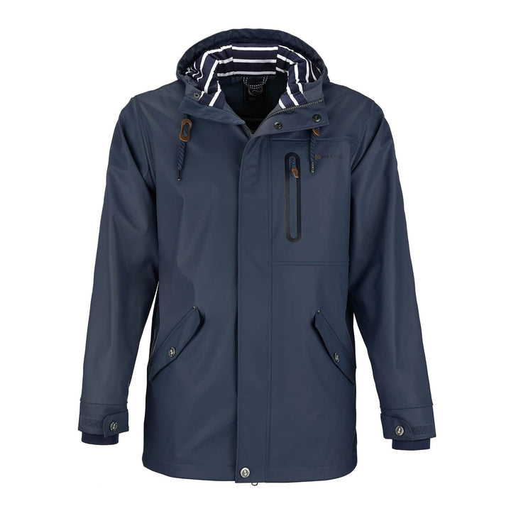 Dry Fashion Herren PU-Parka Lübeck - Regenjacke Herren Wasserdicht Winddicht Reissverschluss Outdoor