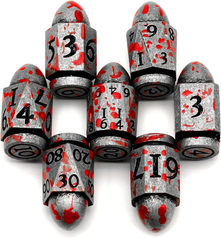 DND Würfelset Dungeons and Dragons Würfel, ZHOORQI Bullet Metall Würfel Set, Polyedrische Würfel Set