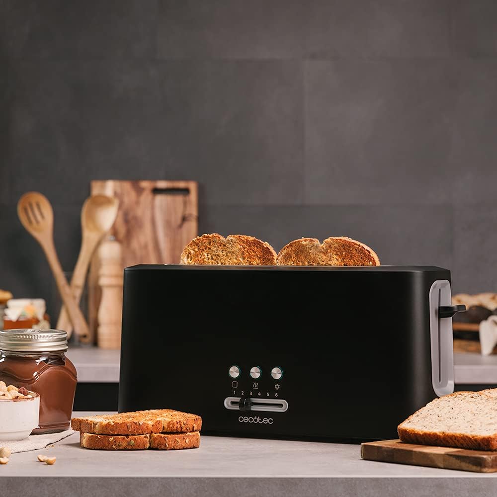 Cecotec Toast&Taste Toaster 10000 Extra. 980 W, Plastik mit 1 extra breiten Langschlitz Toast&Taste