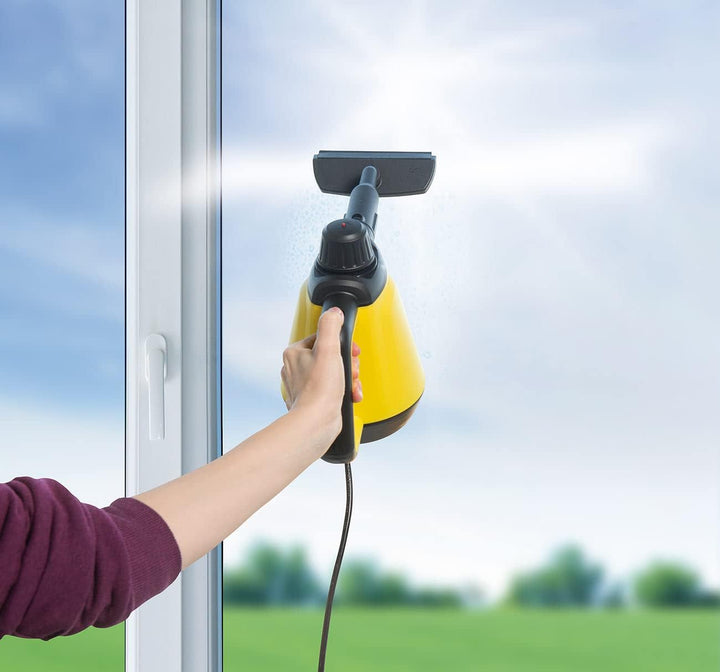 Sichler Haushaltsgeräte Tragbarer Dampfreiniger: 2in1-Hand-Dampfreiniger, Dampf-Mopp &-Besen, 16-tlg