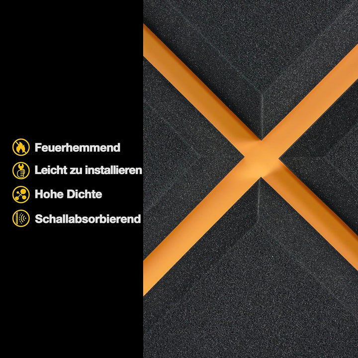 Fstop Labs 12 Stücke Akustikschaumstoff, 2,5x30x30 cm, 3D Hochdichte Schallabsorber Wand, Hall-Echo-