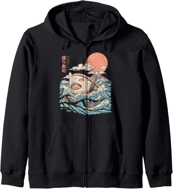 Funny Vintage Japanese Sharhiri Sushi Grunge Asian Gift Kapuzenjacke