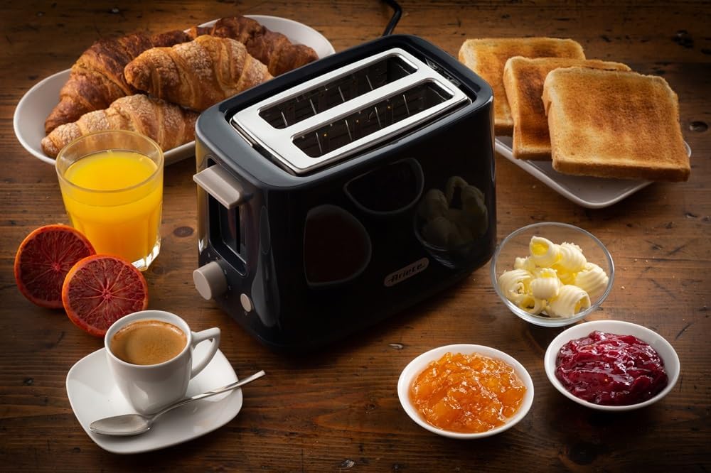 Toaster 750W 7 Liv Zangen Edelstahl - Schwarz