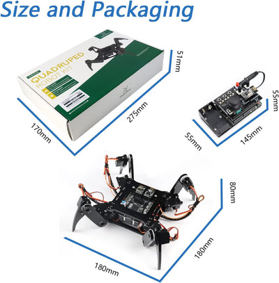 FREENOVE Quadruped Robot Kit with Remote (Compatible with Arduino IDE), App Remote Control, Walking