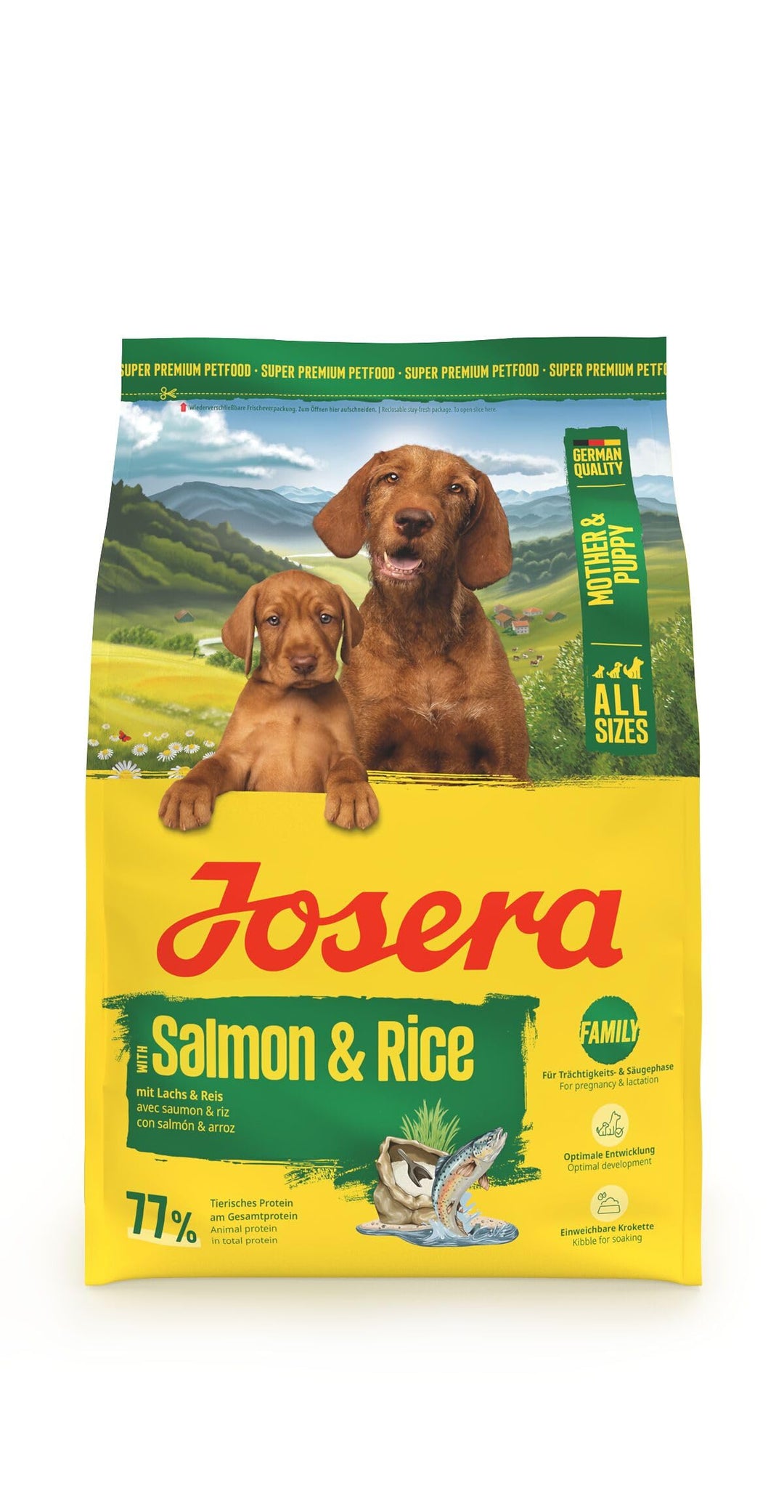 JOSERA Mother &amp; Puppy Lachs &amp; Reis (1 x 3 kg) | Premium Trockenfutter für trächtige/säugende Hündinn