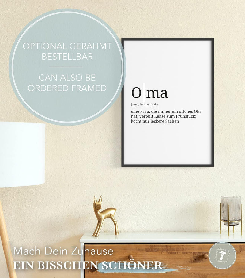 Papierschmiede® Definition: Oma, DIN A1 (59x84 cm), XXL Poster für Wohnzimmer, Schlafzimmer, Küche,