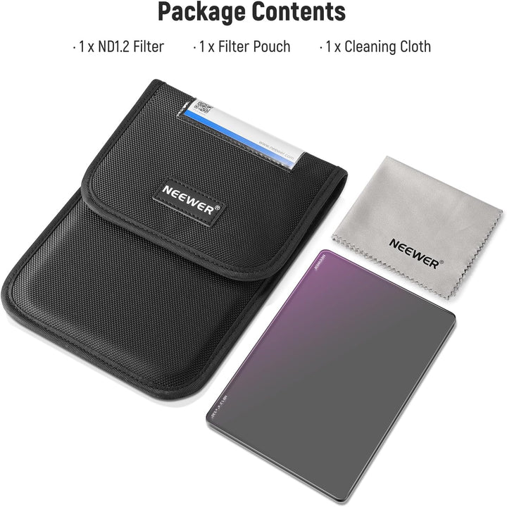 NEEWER ND1.2(4 Stops) Rechteckfilter ND Filter 4" x 5.65" KinoNeutraldichtefilter kompatibel mit Til