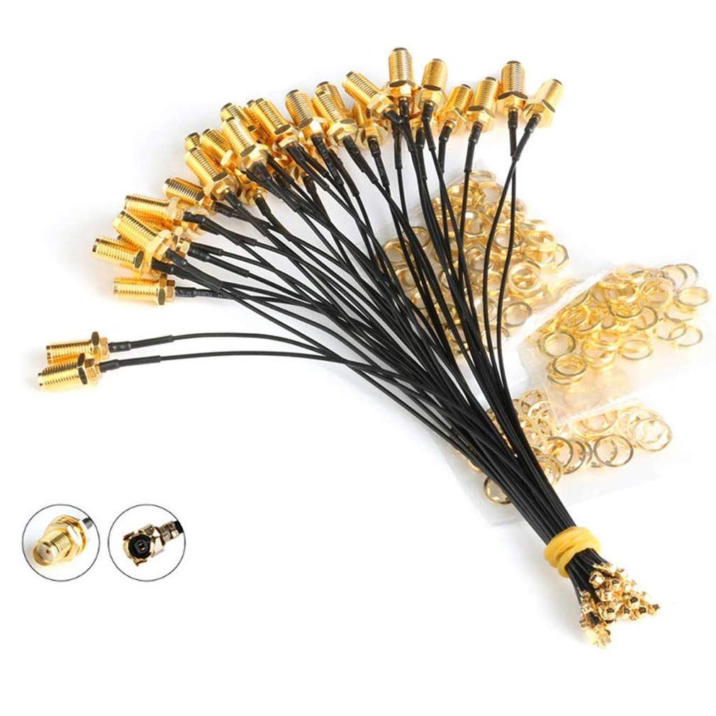 HiLetgo 5 Stück IPX IPEX U.FL to SMA Female Pigtail Antenne WiFi Koaxial Low Loss Kabel 6 Zoll (15 c