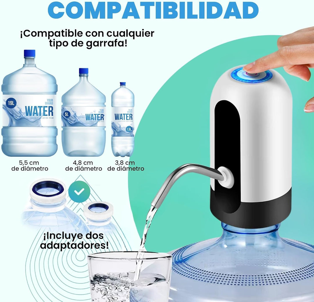 Wasserspender, elektrischer Wasserhahn für Kaltwasserkanister, Dosierpumpe mit zwei Adaptern, 5,7 l,