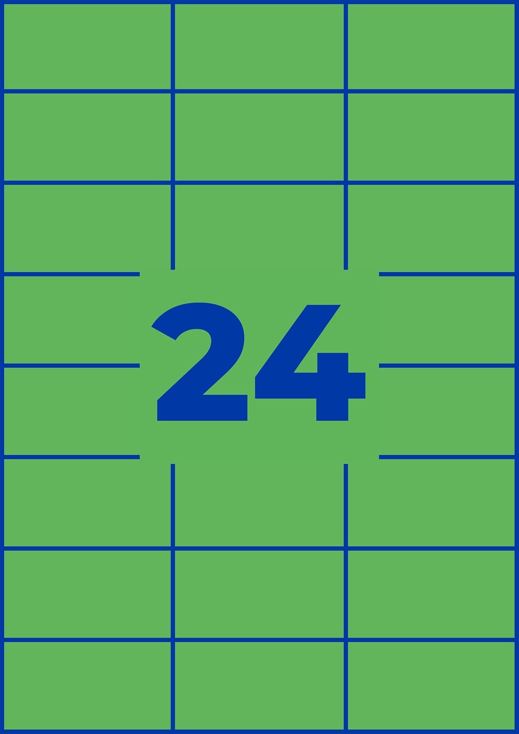 AVERY Zweckform 3450 Grüne Etiketten (2.400 Aufkleber, 70x37mm auf A4, permanent haftend, selbstkleb