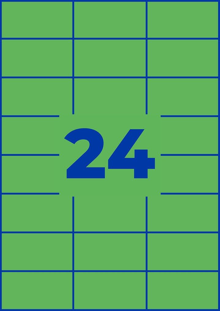 AVERY Zweckform 3450 Grüne Etiketten (2.400 Aufkleber, 70x37mm auf A4, permanent haftend, selbstkleb
