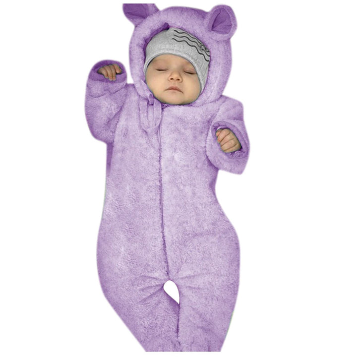 MNSWR Ohrenfüssiger Säuglingsoverall mit Kapuze Mädchen Babymantel Strampler Jungen Fleece Jungen St