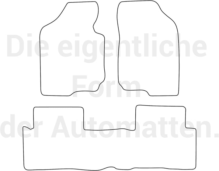 moto-MOLTICO Fussmatten Auto Velours Autoteppiche Schwarz Automatten Set 3-teilig passend für Kia Ca