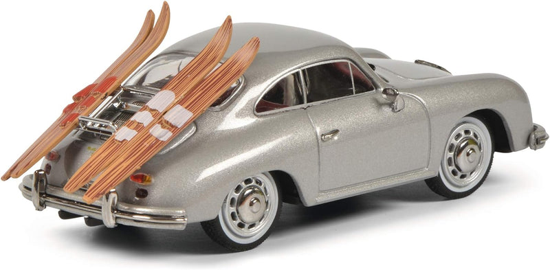 Schuco 450269000 Porsche 356A mit Wasserski, Modellauto, 1:43, Silber, Limitierte Auflage