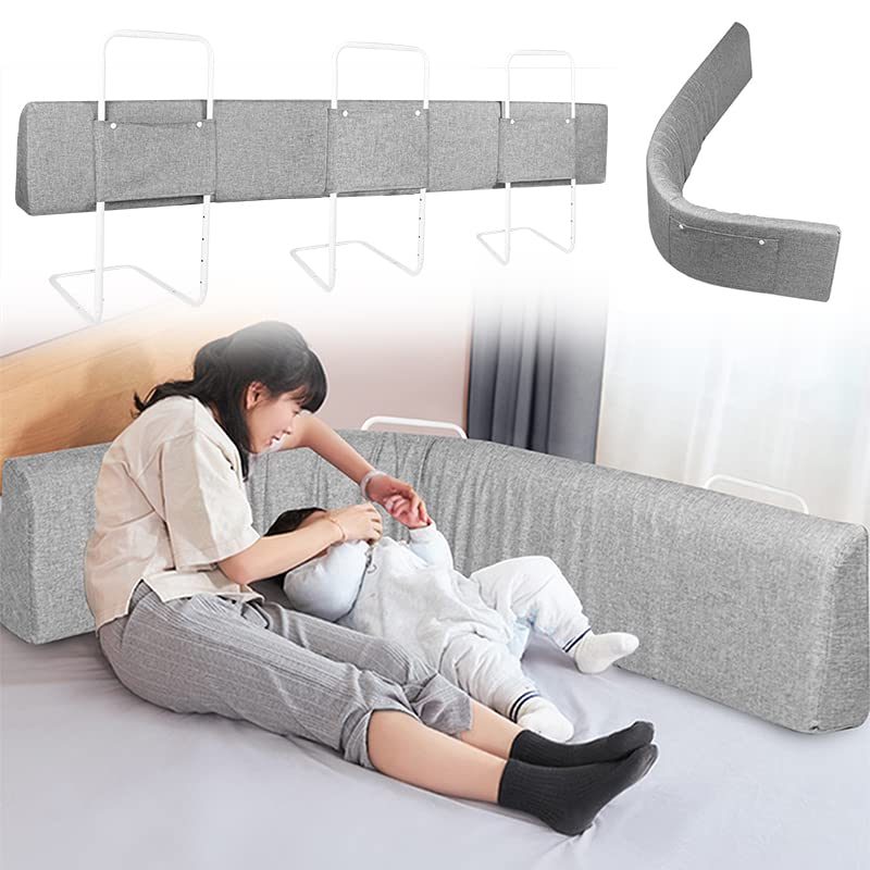 YUENFONG 200cm Bettgitter Bettschutzgitter Rausfallschutz für Kinder, Verformbar Kinderbettgitter Se