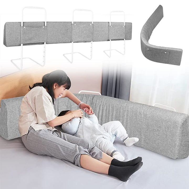 YUENFONG 200cm Bettgitter Bettschutzgitter Rausfallschutz für Kinder, Verformbar Kinderbettgitter Se