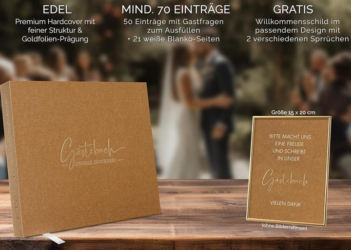 Love Notes Gästebuch Hochzeit mit Fragen zum Ausfüllen – Hochwertiges Hochzeitsbuch für unvergesslic