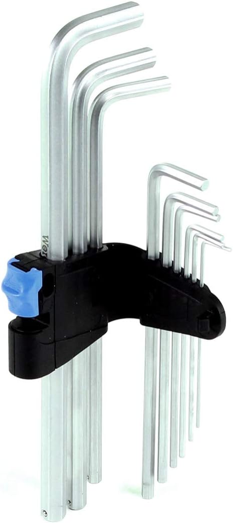 Wera 05022130001 950/9 L Hex-Plus HF 1 Winkelschlüsselsatz, metrisch, gestellverchromt, mit Haltefun