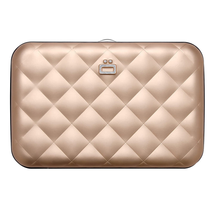 ÖGON Smart Wallets - Aluminium Geldbörse Quilted Button für Damen - RFID-Schutz - Bis zu 10 Karten u