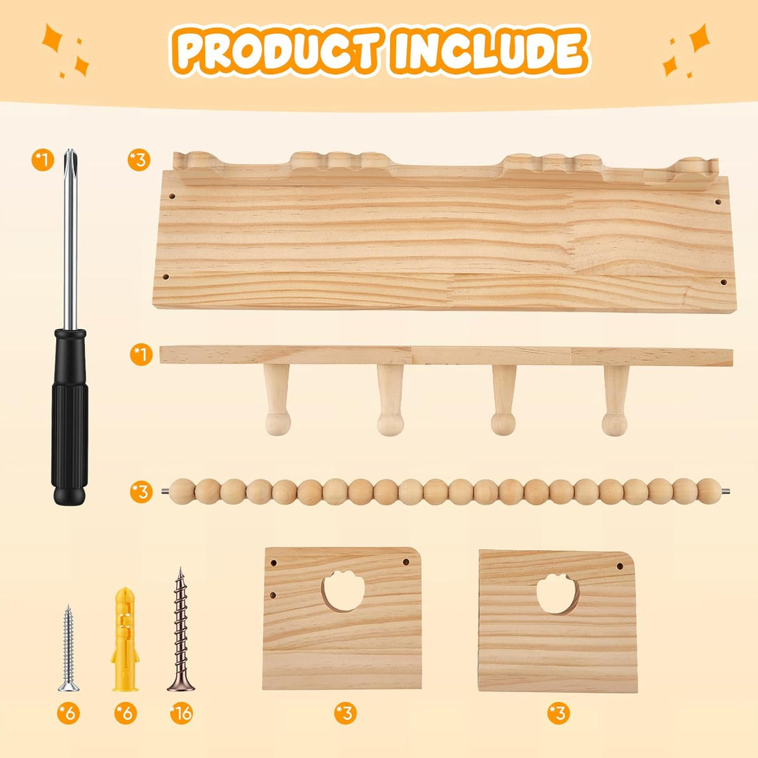 Wandregal Kinderzimmer 3er Set, Bücherregal Kinder Wand für Spielzeug Bilder und Bücher, 40cm Regal