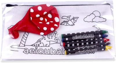 aeioubaby.com 25 Federmäppchen zum Ausmalen + Wiederverwendbare Tasche | 25 einzelne Taschen mit 5 b