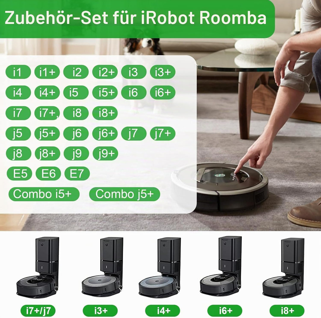 Zubehör für iRobot Roomba i1+ i3+ i4+ i5+ i6+ i7+ i8+ j5+ j6+ j7 j8+ j9+ E5 E6 E7 Zubehörset Ersatzt