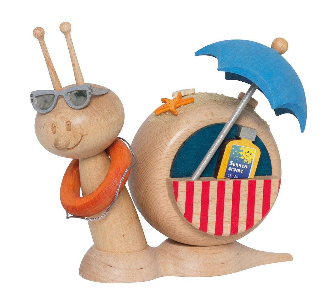 Drechslerei Kuhnert - Rauchschnecke / Räucherfigur - Sunny "Strandschnecke" - Höhe: ca 15cm - Made i