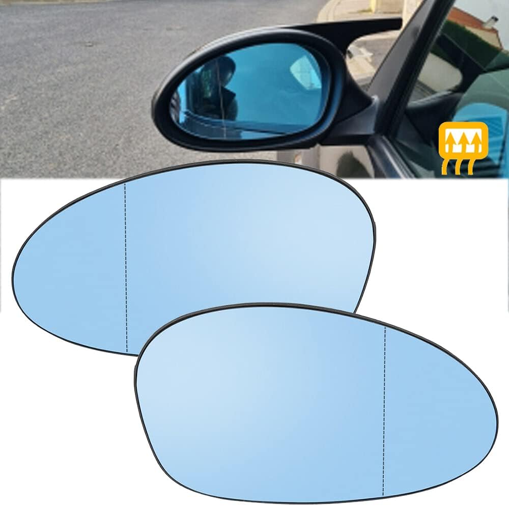 KYYET Seitenwindtür-Rückspiegelglas für E82 E90 E91 E92 E46 blau getönt (links und rechts) Left&Righ