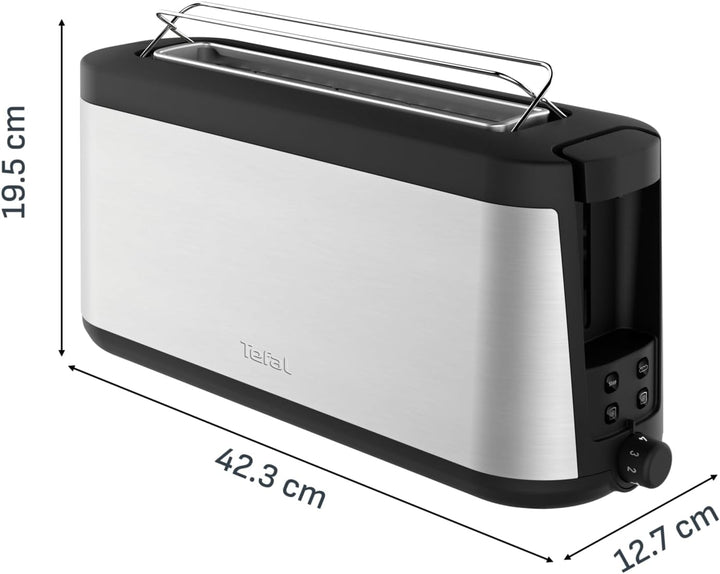 Tefal Element Langschlitz-Toaster TL4308 | 7 Bräunungsstufen | 1000 Watt | Integrierter Brötchenaufs