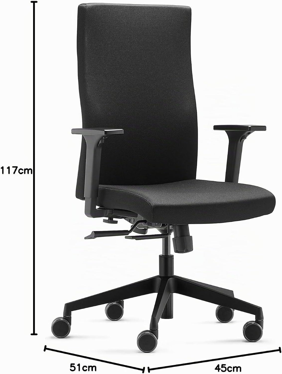 Trendoffice to-Strike Comfort sk 9248 | ergonomischer Bürostuhl | gepolstert | schwarz | mit Armlehn