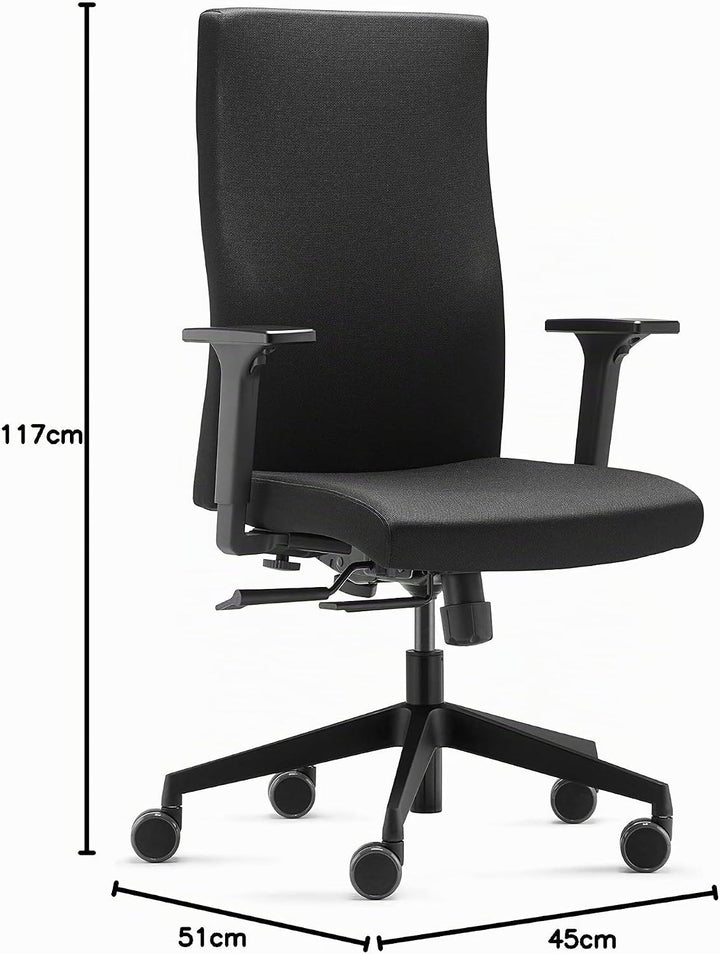 Trendoffice to-Strike Comfort sk 9248 | ergonomischer Bürostuhl | gepolstert | schwarz | mit Armlehn