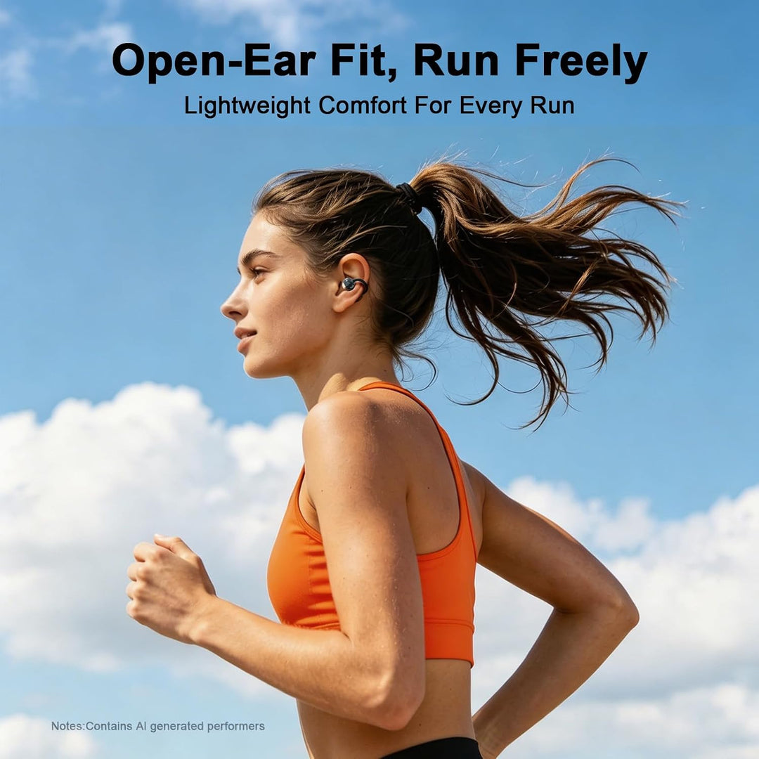 JUOVI Kopfhörer Kabellos Bluetooth,Bluetooth 6.0 Open Ear Kopfhörer mit ENC für klare Anrufe, 28 Stu