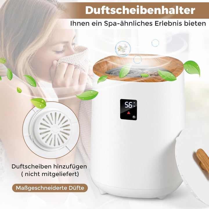 COSTWAY 18L Handtuchwärmer Eimer, Deckenwärmer mit LED-Anzeige & automatischer Abschaltung, tragbare