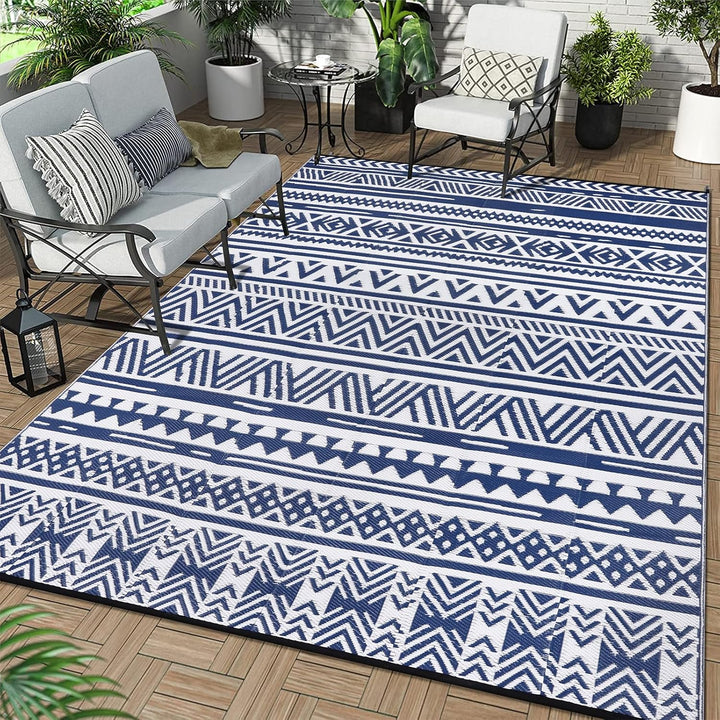 Enyhom Faltbare Outdoorteppich Gross 180 x 270 cm, Plastik Wende Aussenteppich Bodenmatte, Wasserfes