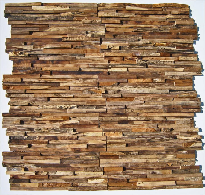 HO-1-006 - 1 qm Teak Holz Wandverblender Wurzelholz Schwemmholz Altholz - Fliesen Lager Verkauf Stei