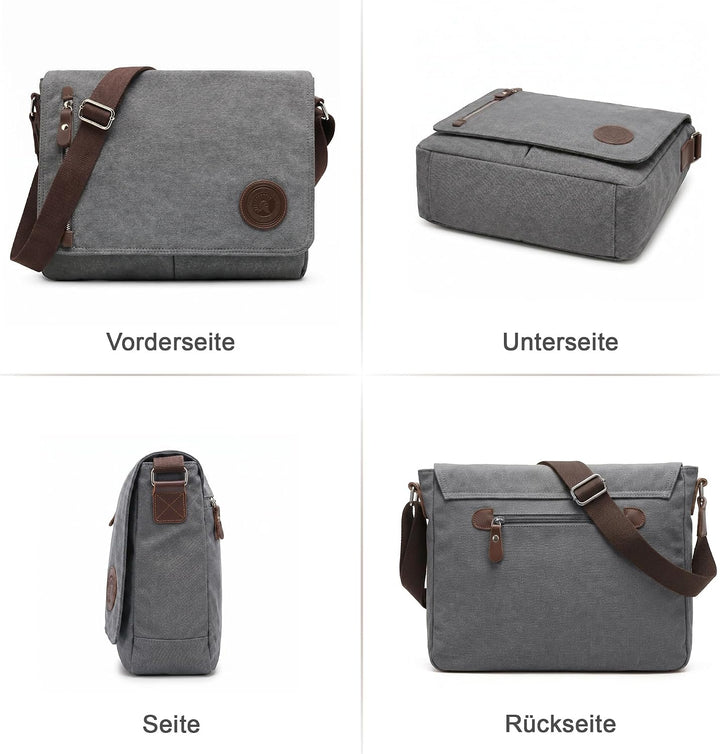 VARLIVOO Umhängetasche für Herren Schultertaschen 14" Zoll Laptoptaschen Messenger Bags Kuriertasche