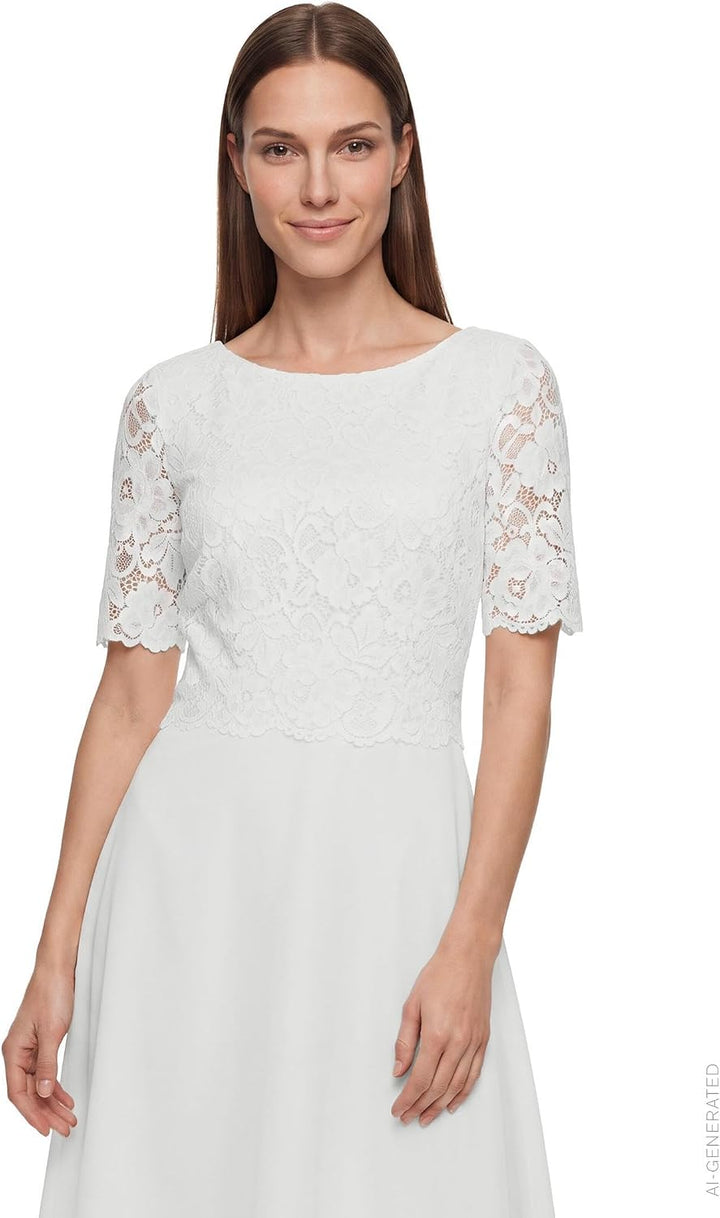 Vera Mont Damen 0113/4825 Kleid 40 Offwhite, 40 Offwhite