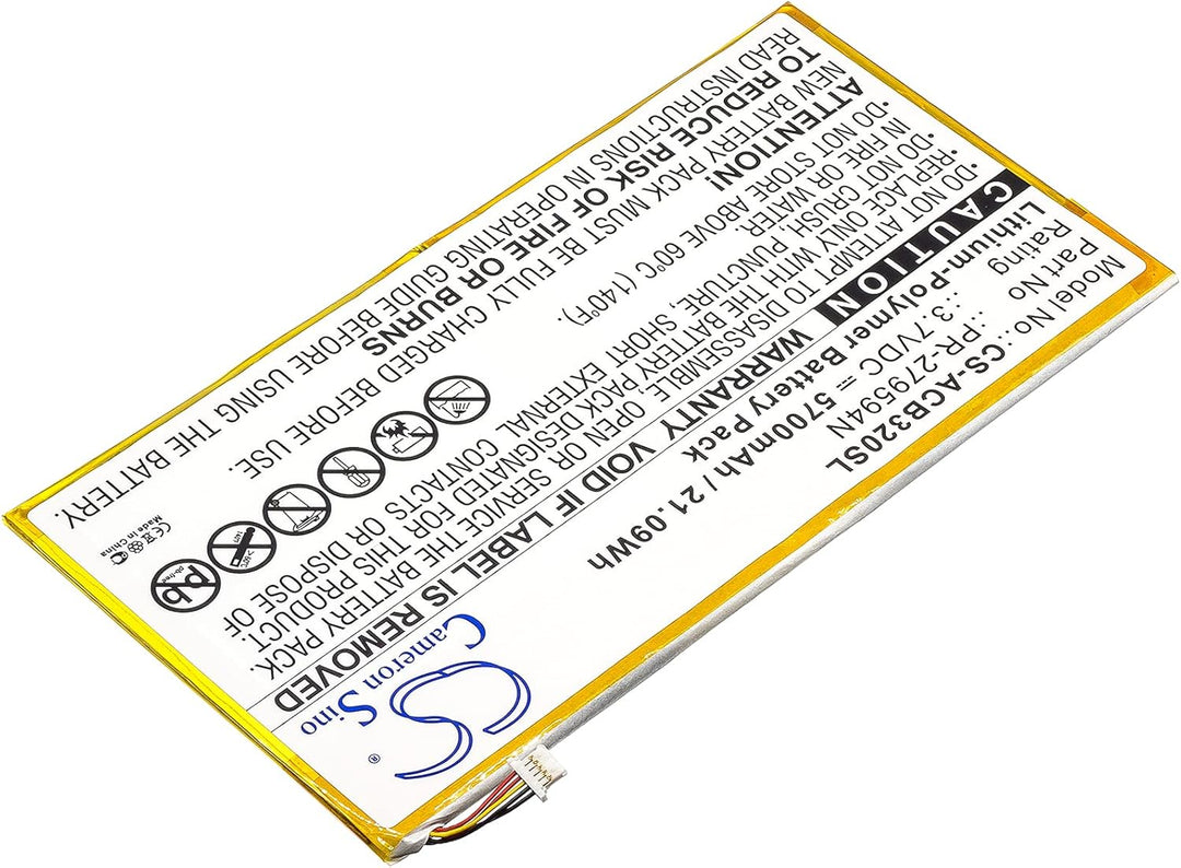 CS-ACB320SL Akkus 5700mAh Kompatibel mit [Acer] A3-A40, A3-A50, A3-A50-K3HP, A5008, A6003, B3-A30, B