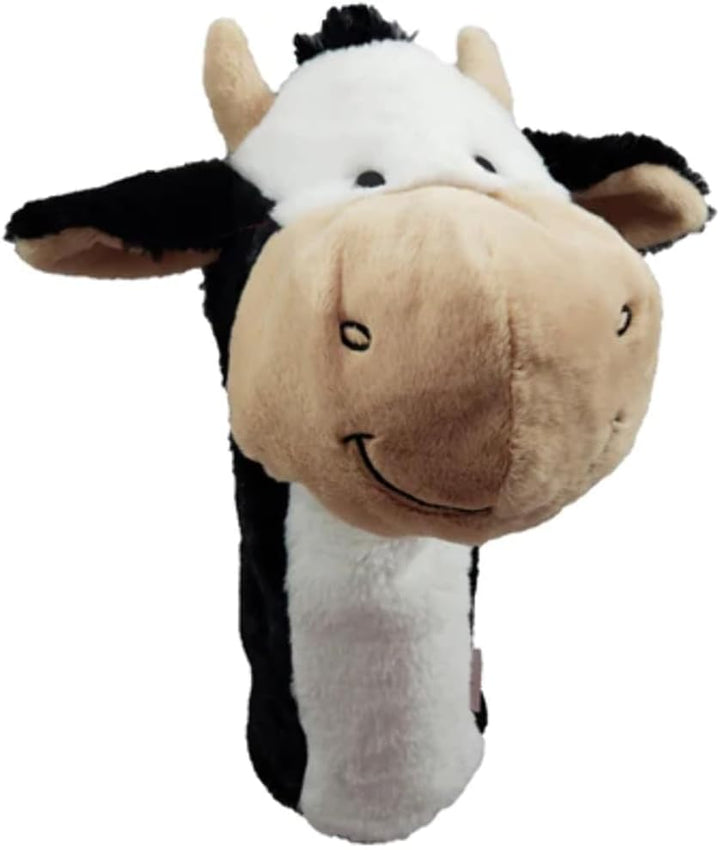 Daphne's Golfschlägerhaube mit Tiermotiv, Motiv: Happy Cow, Schwarz / Weiss