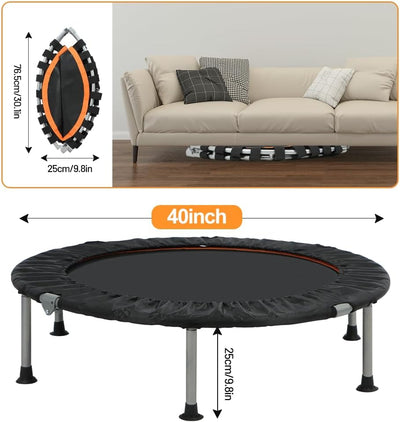 Panana Faltbares Mini-Trampolin Ø102cm Fitness-Trampolin Gartentrampolin Rebounder, Trainings-Trampo