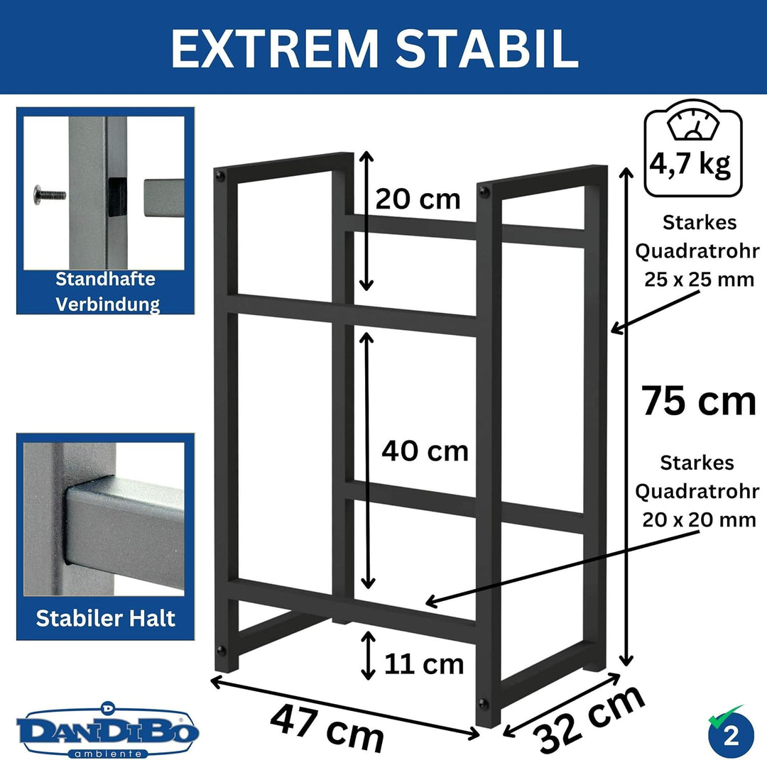 DanDiBo Getränkekistenregal 2 Kisten Schmal Metall Stehend 96475 Getränkekistenhalter 47 cm Getränke