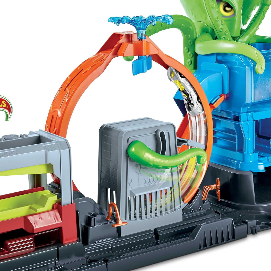 Hot Wheels Let's Race Netflix HBY96 - City Color Reveal Ultimative Auto-Waschanlage Spielset mit Was