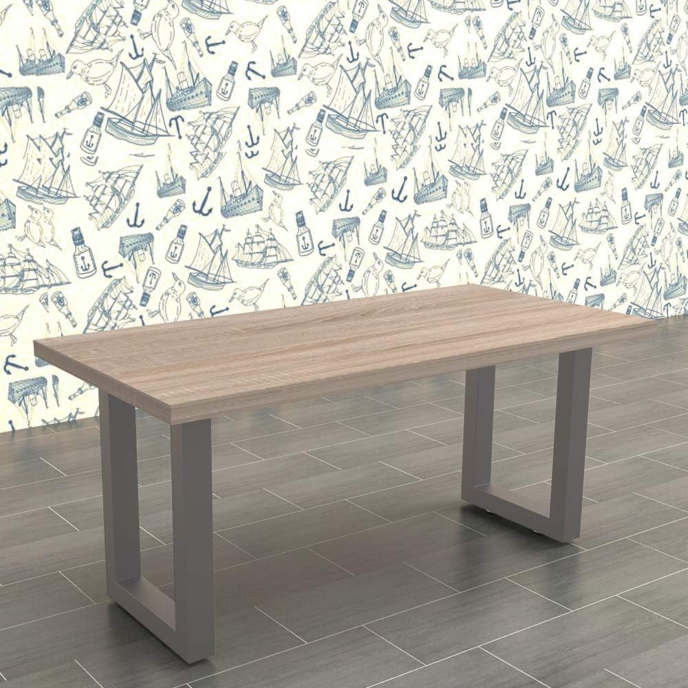 Melko 2er Set Tischbeine aus Stahl 70 x 72 cm Tischkufen Vierkantrohr Tischuntergestell Möbelbeine E